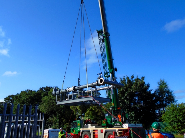 gas pipes on crane