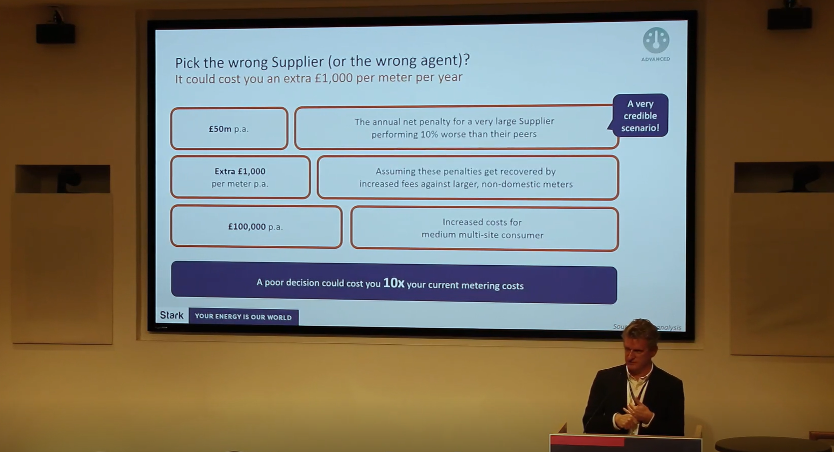 Joel Stark discussing supplier charges regime at MEUC